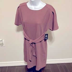 Express purple tie waist dress NWT